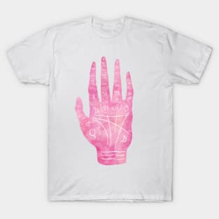 Palm Reading Chart - Pink T-Shirt